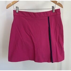 KJUS Siena Skort Bright Pink/Navy Pleated Pickleball Tennis Skirt Sz M/38 Pocket